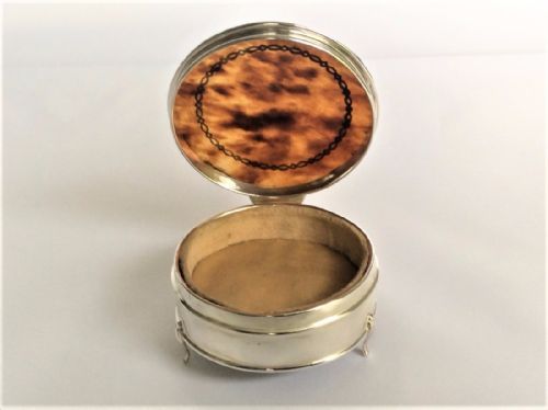 fig 1. A George V silver & tortoiseshell trinket box