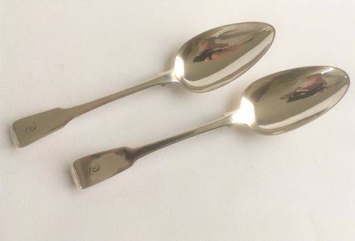An Excellent Pair of Georgian Silver Serving Spoons