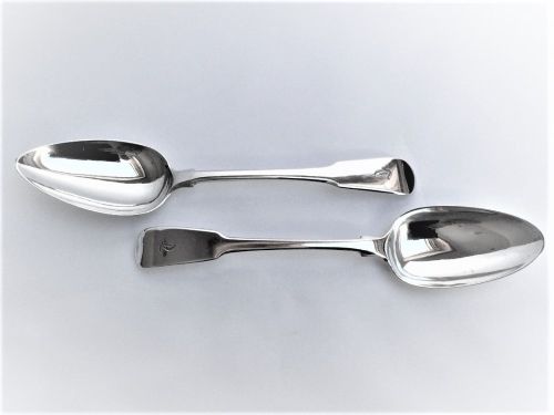 fig 1. An excellent pair of Georgian silver serving spoons