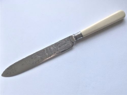A Superb Chester Silver Edwardian Wedding Cake Knife
