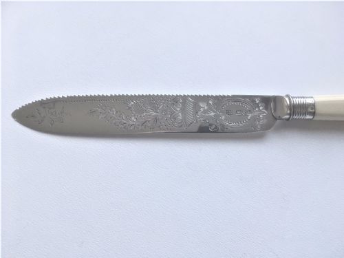 fig 1. A superb Chester silver Edwardian wedding cake knife