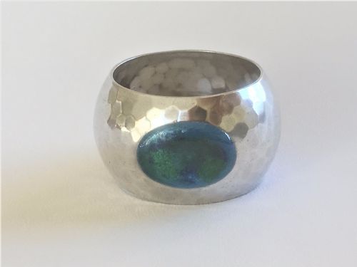 A Fabulous Arts & Crafts Silver & Enamel Napkin Ring