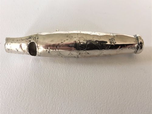 fig 1. An extremely rare 18th Century silver whistle