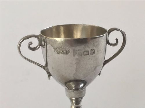 fig 1. A charming miniature Edwardian silver trophy cup