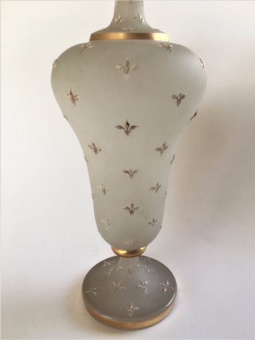 fig 1. A gorgeous French frosted and decorated stem vase