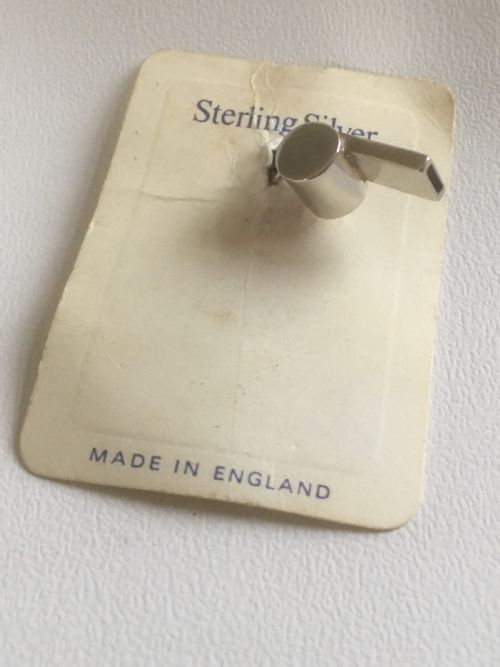 fig 1. A miniature Sterling silver dog whistle