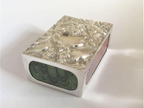 fig 1. A superb William Comyns silver table match box