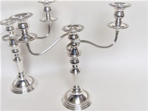 fig 1. A pair of Edwardian silver plated candelarbra