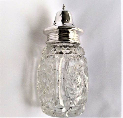 fig 1. A silver mounted cut glass sugar caster