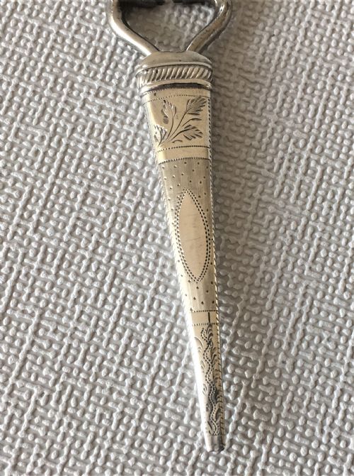 fig 1. A pair of Georgian silver cased sewing scissors