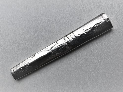 A Georgian Bright Cut Silver Needle Case