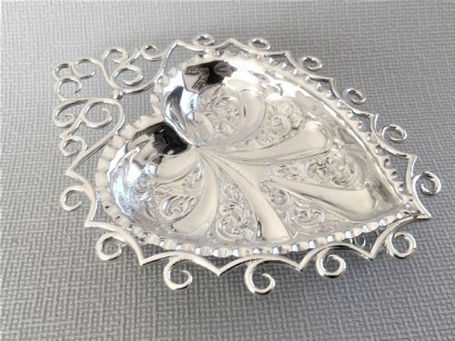 fig 1. A gorgeous Victorian heart shaped silver trinket dish