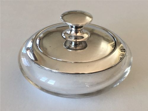 A Stylish Art Deco Silver Mounted Powder Bowl