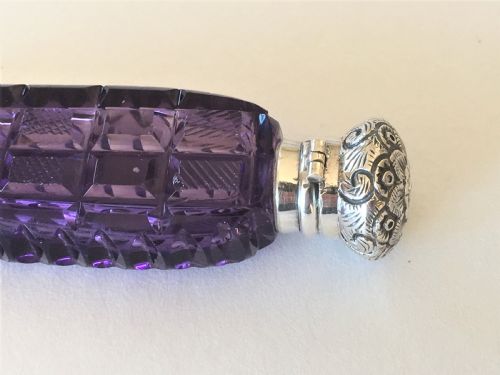 fig 1. A gorgeous Victorian silver mounted amethyst scent flask