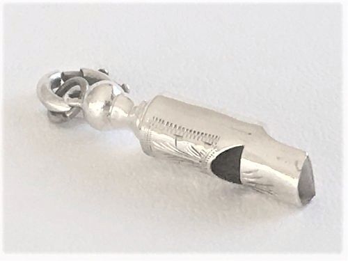 fig 1. A bright cut Edwardian silver dog whistle