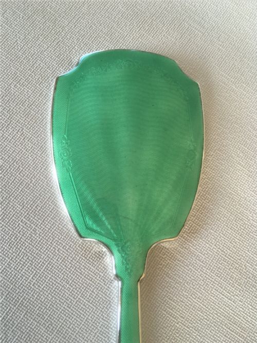 fig 1. A fabulous Art Deco silver & enamel hand mirror
