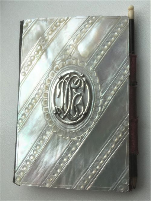 A Victorian Silver & Mother-of-pearl Card Case/notebook