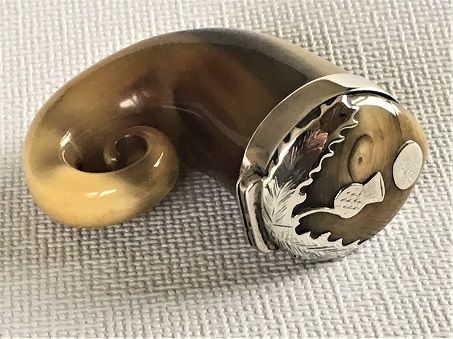 A Scottish Provincial Silver and Horn Snuff Mull