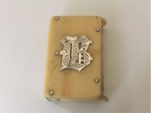 A Victorian Silver & Ivory Double Ended Vesta