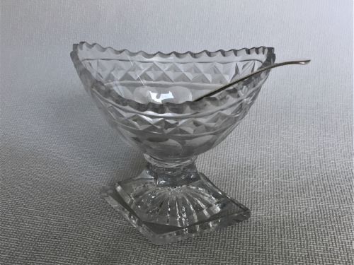 A Late 18th Century Boat Salt & Silver Spoon