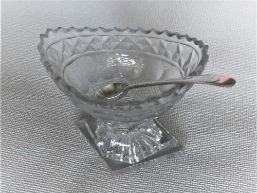 fig 1. A late 18th Century boat salt & silver spoon