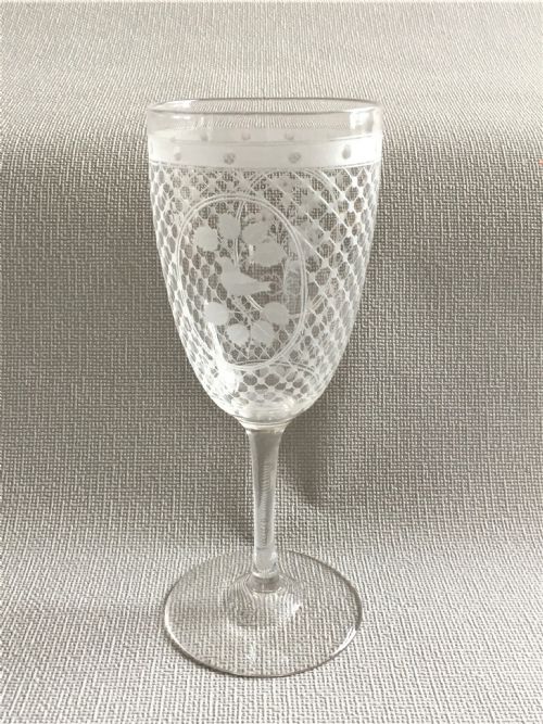 A Fabulous Victorian Acid Etched Wine Goblet