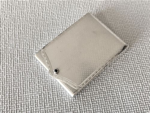 A Handsome Art Deco Silver Match Book Holder