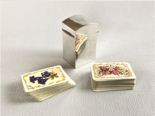 A Superb Silver Double Patience Card Box