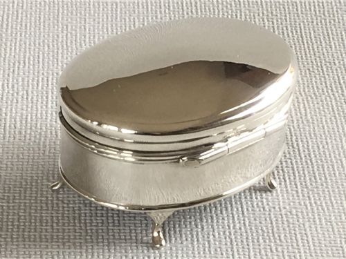 A Charming Oval Silver Trinket Box