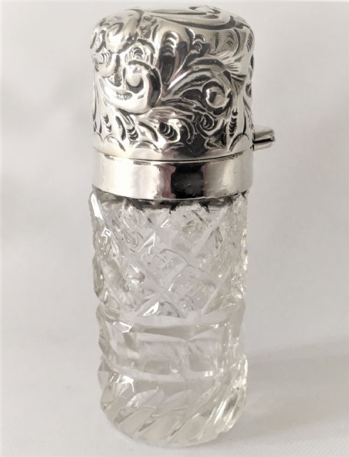 A Lovely Victorian Silver Mounted Scent Bottle