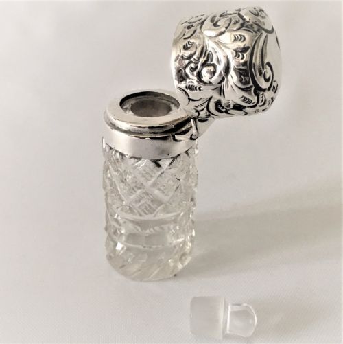 fig 1. A lovely Victorian silver mounted scent bottle