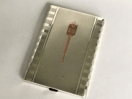 A Stylish Art Deco Silver & Gold Compact