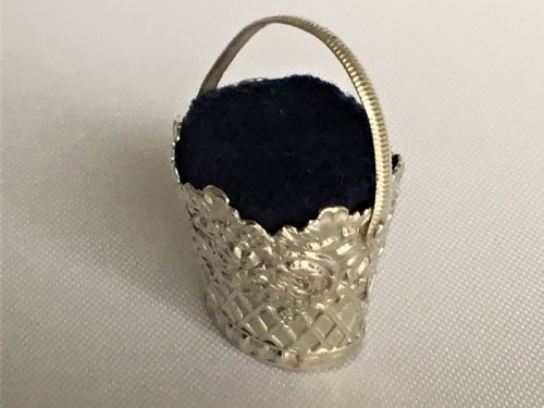 fig 1. A Georgian silver basket pincushion