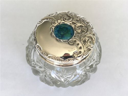 A Stunning Silver & Enamel Lidded Powder Bowl