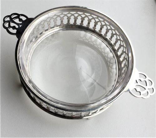 fig 1. A pierced Chester silver George V butter dish