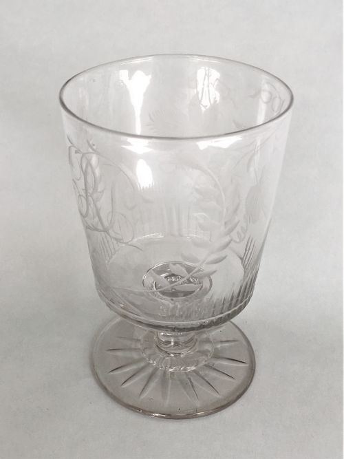 A 19th Century Hops & Leaves Engraved Bucket Rummer