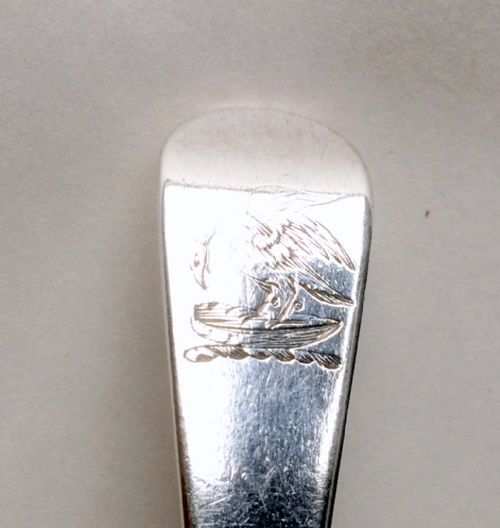 fig 1. A superb pair of mid 18th Century silver serving spoons