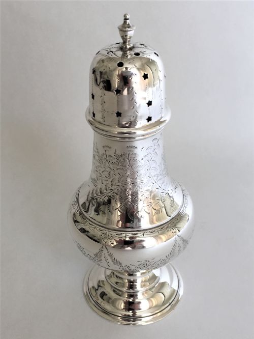 Australian Interest. An Engraved Silver Sugar Caster