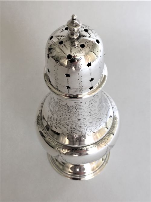 fig 1. Australian interest. An engraved silver sugar caster
