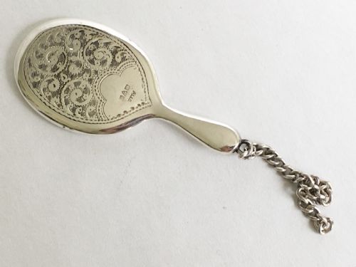 A Chester Silver Edwardian Chatelaine Mirror