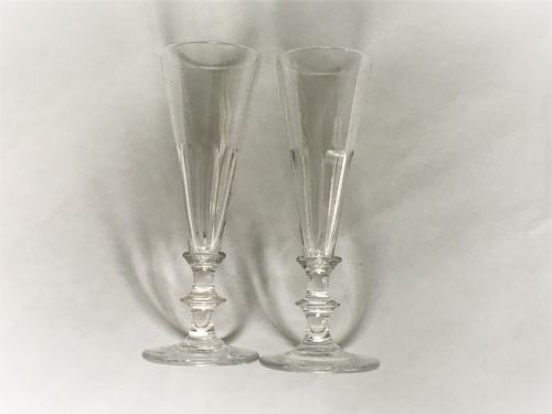fig 1. A pair of early Victorian cut glass champagne flutes