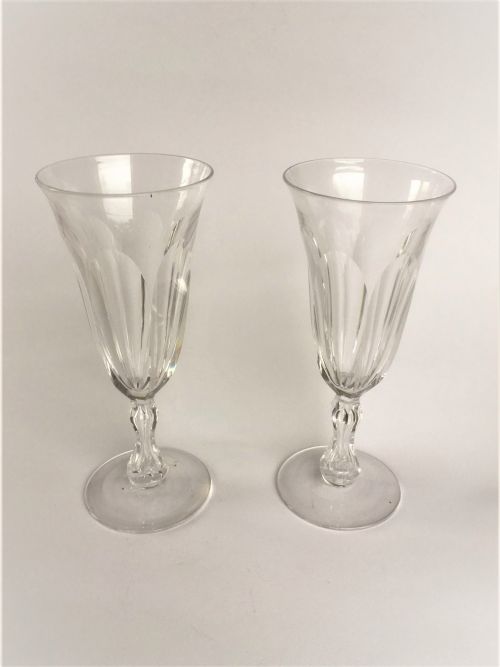 A Pair of 19th Century Cut Glass Champagne Flutes