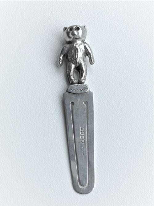 A Rare Scottish Silver Teddy Bear Bookmark