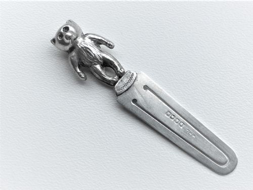 fig 1. A rare Scottish silver Teddy Bear bookmark