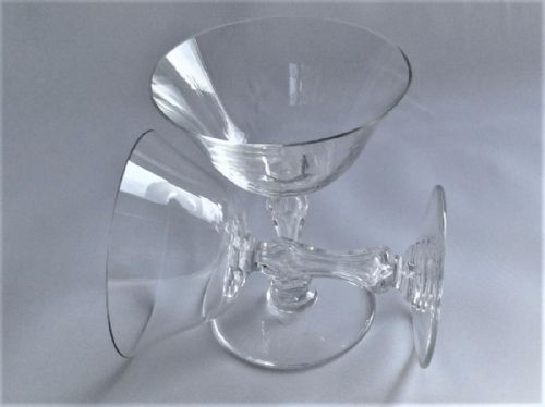 A Pair of Edwardian Cut Champagne Glasses