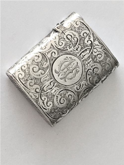 An Unusual Curved Victorian Silver Vesta