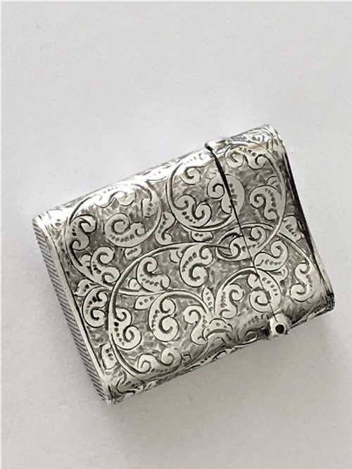 fig 1. An unusual curved Victorian silver vesta