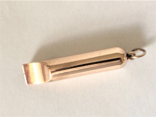 fig 1. A rare Victorian 9ct. gold dog whistle