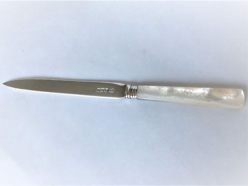 A Handsome Silver & Mother-of-pearl Letter Opener