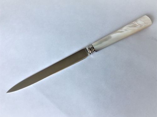 fig 1. A handsome silver & mother-of-pearl letter opener